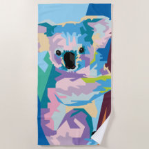 アトカラフルルポップ・アートのコアラポートレート