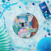 アトカラフルルポップ・アートのコアラポートレート ペーパープレート (パーティー)