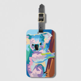 アトカラフルルポップ・アートのコアラポートレート ラゲッジタグ