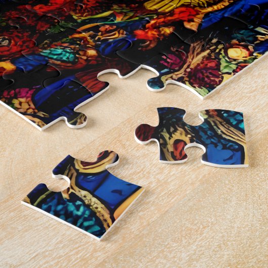 アトカラフルール母と娘アジア花園 ジグソーパズル (側面)