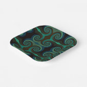 アトクラシックルデコ黒とホリデーグリーン ペーパープレート (傾斜あり)