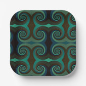 アトクラシックルデコ黒とホリデーグリーン ペーパープレート (正面)