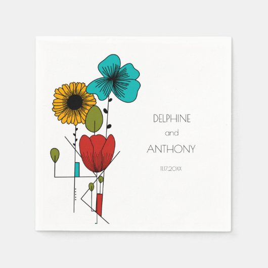 アトコンテンポラリールノヴォーフローラ結婚ズ スタンダードカクテルナプキン (正面)