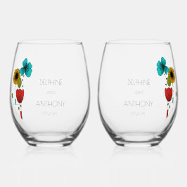 アトコンテンポラリールノヴォーフローラ結婚ズ ステムなしワイングラス