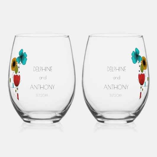 アトコンテンポラリールノヴォーフローラ結婚ズ ステムなしワイングラス (正面)