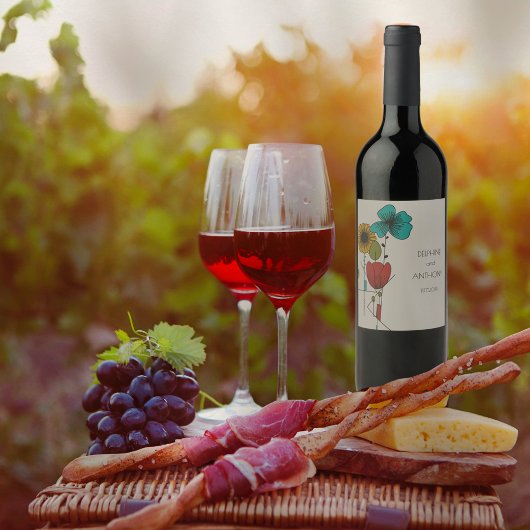 アトコンテンポラリールノヴォーフローラ結婚ズ ワインラベル