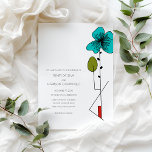 アトコンテンポラリールノヴォーフローラ結婚ズ 招待状<br><div class="desc">このカスタマイズ可能な結婚式招待状はクリーンで見モダンた目を持つ。アールヌーボーデザインによるフローラインスパイアイラストレーションをブラック、明るいターコイズブルー、レッドとライトグリーンに加え、反対側に調整デザインを備えている。お使いのカスタム文字はサンセリフフォントでクリーン。</div>