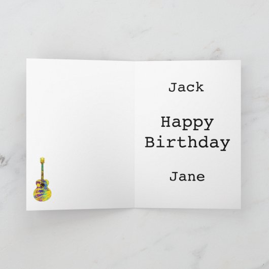 アトサイケデリックアコースティックギターミュージカル楽器 カード (内部)