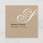アトチッエレガントクパーソナライズされたモノグラムプロフェッショナル スクエア名刺 (正面)