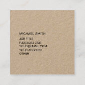 アトチッエレガントクパーソナライズされたモノグラムプロフェッショナル スクエア名刺 (裏面)