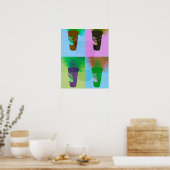 アトポップ・アートのラートカップ ポスター (キッチン)