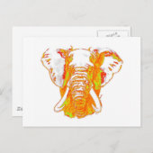 アトポップ・アートのルアフリカゾウ ポストカード (正面/裏面)