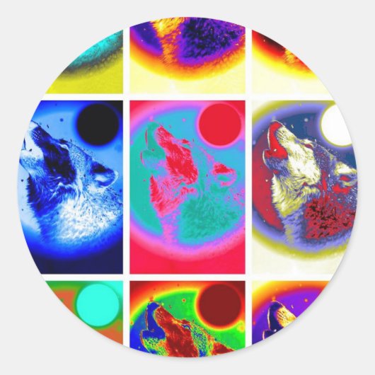 アトポップ・アートのルウルフ ラウンドシール (正面)