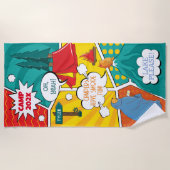 アトポップ・アートのルキャンピングおもしろい ビーチタオル (正面)