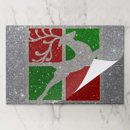 アトポップ・アートのルクリスマスディア紙ランチョンマット ペーパーパッド (折り畳み)