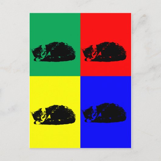 アトポップ・アートのルタビーキャット ポストカード (正面)