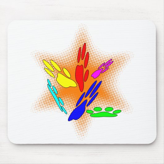 アトポップ・アートのルドッグポープリント マウスパッド (正面)