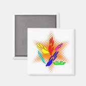 アトポップ・アートのルドッグポープリント マグネット (正面/裏面)