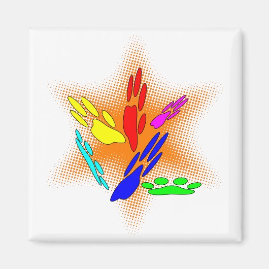 アトポップ・アートのルドッグポープリント マグネット (正面)