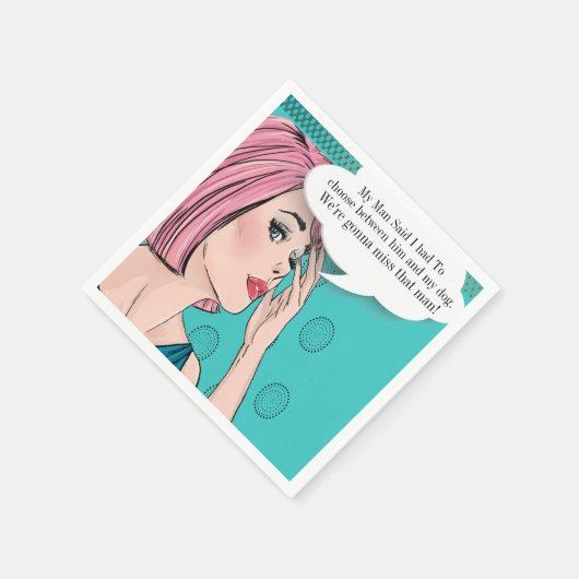 アトポップ・アートのルドッグ恋人ユーモークルナプキン スタンダードカクテルナプキン (角)