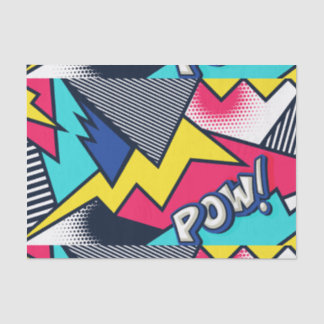 アトポップ・アートのルポー！マゼンタ、青、および黒のパターン 薄葉紙