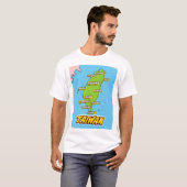 アトポップ・アートのル台図解入りの、写真付きの湾の地図 Tシャツ (正面フル)
