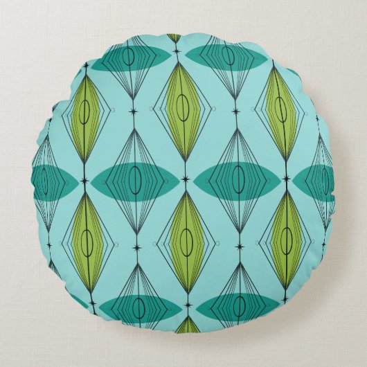 アトミックなエッジとスターバストラウンドピロー ラウンドクッション (正面)