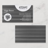 アトミックな円 – ブラシ仕上げメタルテクスチャ 名刺 (正面/裏面)