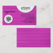 アトミックな円 – マゼンタブラシ仕上げテクスチャ 名刺 (正面/裏面)