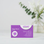 アトミックな円 – 紫のエンボステクスチャ 名刺 (スタンド正面)