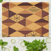 アトミックエイジアートダイアモンズオークレマルーン キッチンタオル (折り畳み)