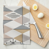 アトミックエイジアートダイアモンズシルバー金ゴールド キッチンタオル (四つ折り)