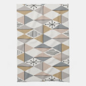 アトミックエイジアートダイアモンズシルバー金ゴールド キッチンタオル (縦)