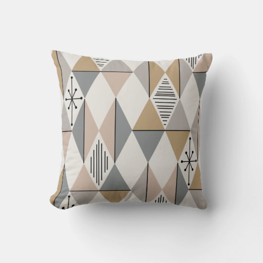 アトミックエイジアートダイアモンズシルバー金ゴールド クッション (正面)