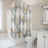 アトミックエイジアートダイアモンズシルバー金ゴールド シャワーカーテン (インサイチュ)