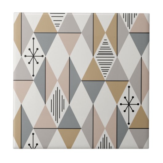 アトミックエイジアートダイアモンズシルバー金ゴールド タイル (正面)