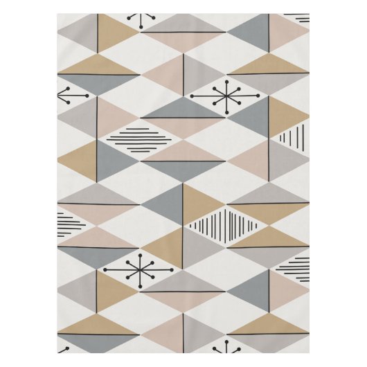 アトミックエイジアートダイアモンズシルバー金ゴールド テーブルクロス (正面)