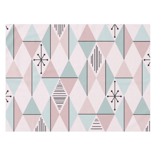 アトミックエイジアートダイアモンズパステルピンクグリーン テーブルクロス (正面(横))