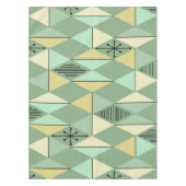 アトミックエイジアートダイアモンズミントグリーンイエロー テーブルクロス (正面)