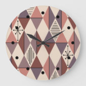 アトミックエイジアートダイヤモンドムーブサーモンピンク ラージ壁時計 (正面)