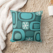 アトミックエイジフィールドストーンズティール（緑がかった色） クッション (ブランケット)