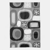 アトミックエイジフィールドストーンズ白黒 キッチンタオル (縦)