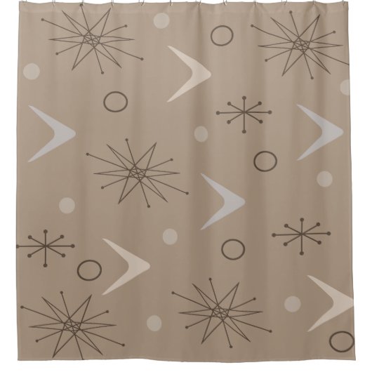 アトミックエイジブーメランズスターバストアーストーン シャワーカーテン (正面)