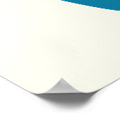 アトミックエイジミッドセンチュリー抽象芸術ブルーピーチ ポスター (角)