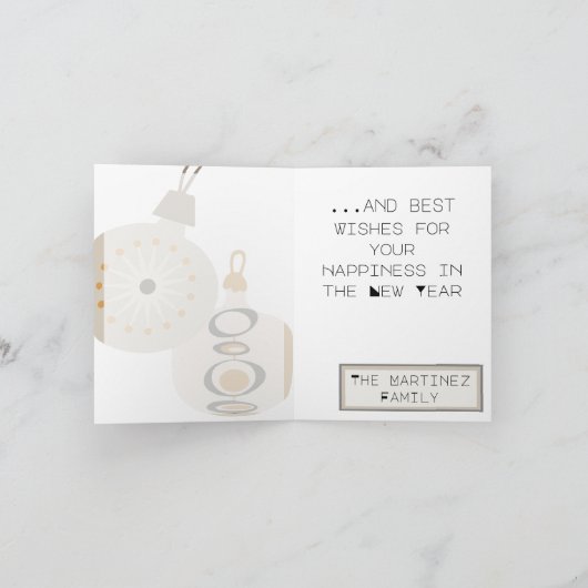 アトミックエイジレトロオーナメントハッピーホリデイズ シーズンカード (内部)