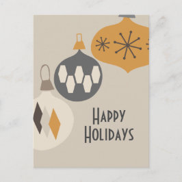 アトミックエイジレトロオーナメントハッピーホリデイズ シーズンポストカード