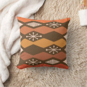 アトミックエイジ幾何学茶色オレンジ クッション (ブランケット)