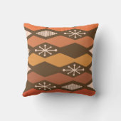 アトミックエイジ幾何学茶色オレンジ クッション (裏面)