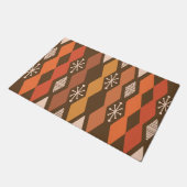 アトミックエイジ幾何学茶色オレンジ ドアマット (アングル)