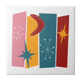 アトミックエイジ長方形ブーメランスターバストミッドモダン タイル